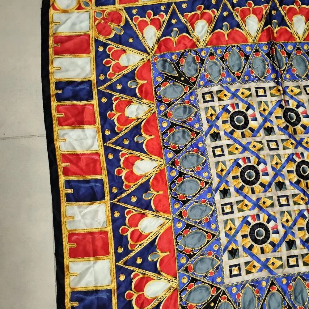 ❤️CHRISTIAN DIOR France XL 46X47 HEARTS AND JEWELS PIANO SHAWL Silk Scarf